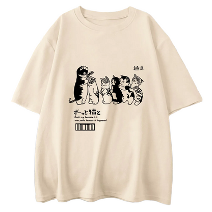 Kittens Shower Time Manga Style T-Shirt