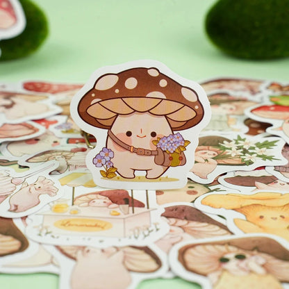 Cute Mushroom Kid Stickers