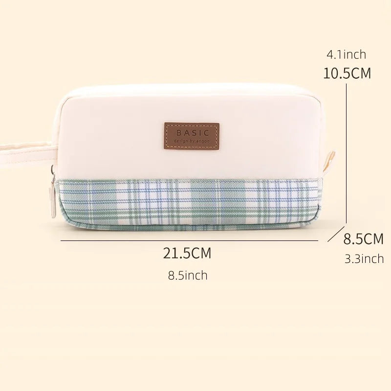 Angoo Lattice Checkered Pencil Case