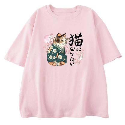 Sakura Cat Princess Print T-Shirt