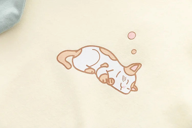 Sleepy Cat Summer Print T-Shirts