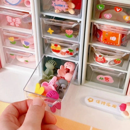 Mini Pastel Drawers with Kawaii Stickers (set of 4)