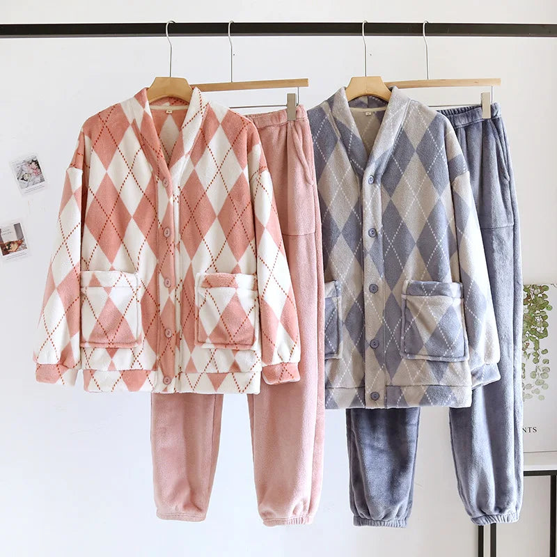 Diamond Checkered Pyjamas Set