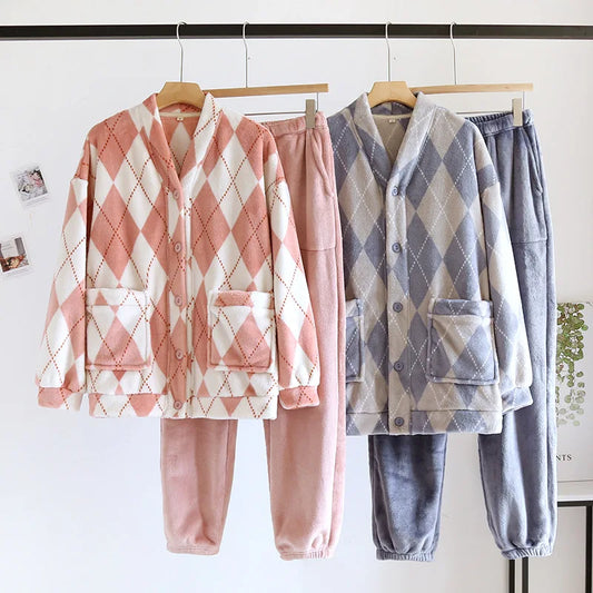 Diamond Checkered Pyjamas Set