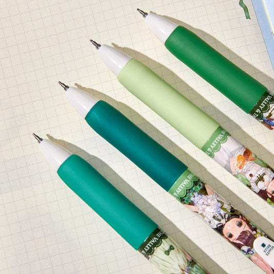 Lily of The Valley 0.5mm Gel Pens (set of 4) Tiny Nib 0.5mm Gel Pens Black Color Ink for Writing Kawaii Anime Stationery 