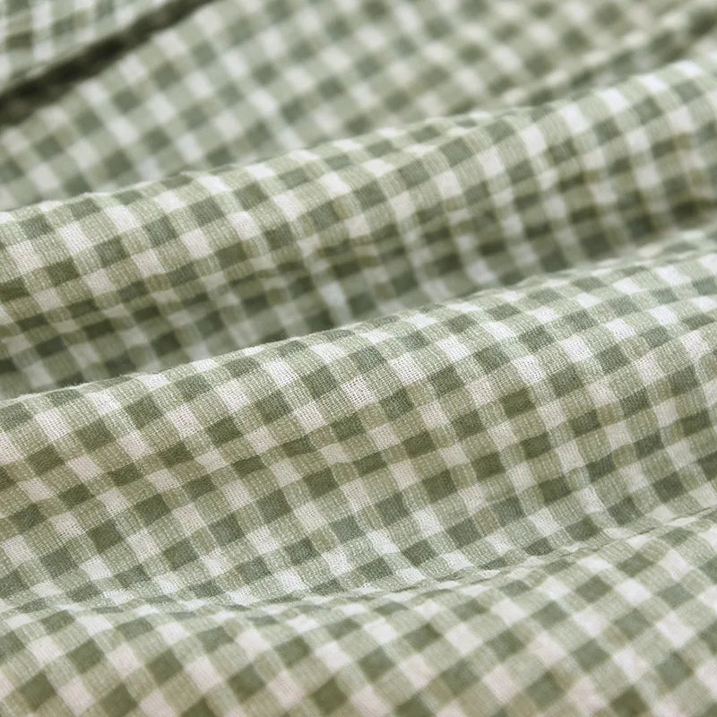 Sage Green Chequered Pyjamas Set