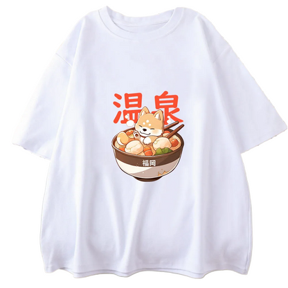 Kawaii Shiba Inu Dog Ramen Onsen T-Shirt