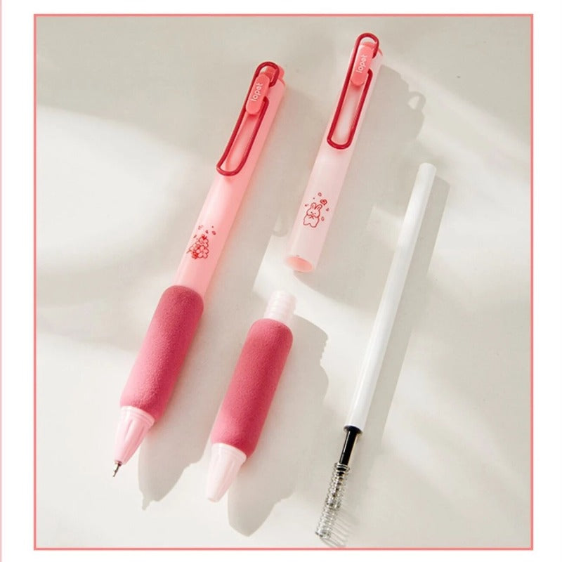 Sakura Rabbit Gel Pens Set Soft Holding 0.5mm Ballpoint Black Color Ink for Writing Office School Hanarii Shop