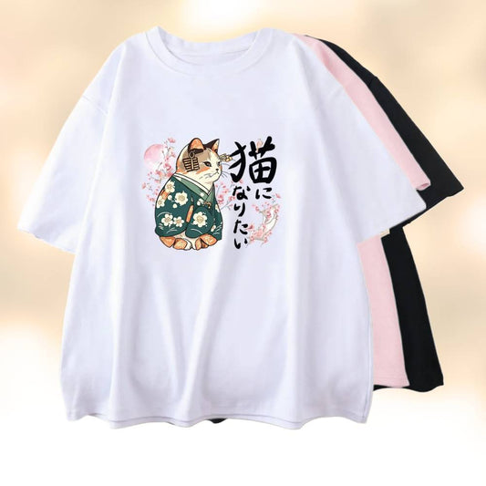 Sakura Cat Princess Print T-Shirt