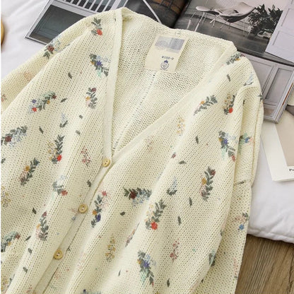 B&Y Floral Mori Girl V-Neck Cardigan