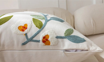 Wildflowers Embroidery Cushion Cover