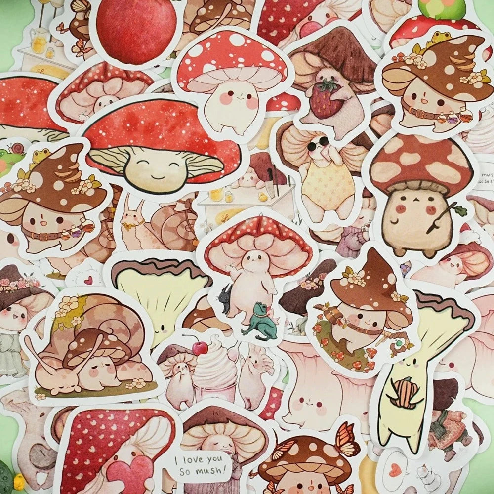 Cute Mushroom Kid Stickers