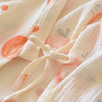 Sweet Orange Rabbit Kimono Nightdress