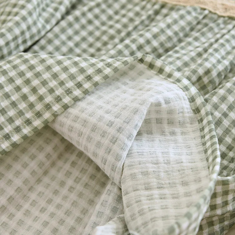 Sage Green Chequered Pyjamas Set