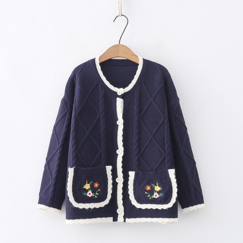 Cottage Core Floral Women Knit Cardigan with pockets cottage style autumn Casual Chic Cardigan