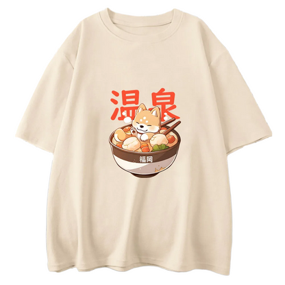 Kawaii Shiba Inu Dog Ramen Onsen T-Shirt