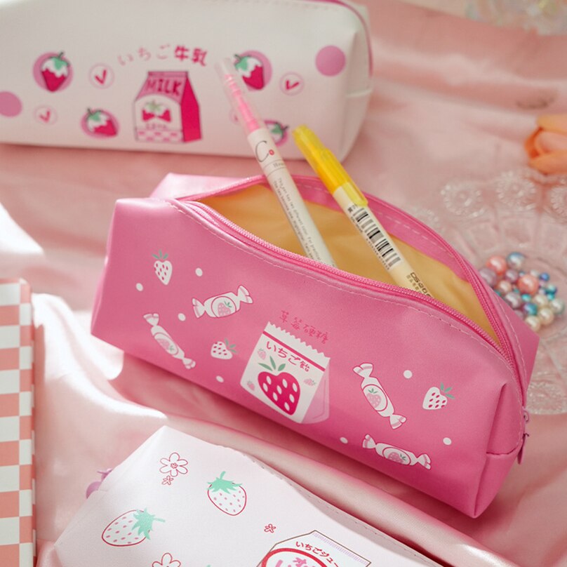 Strawberry Milk Candy Pencil Case Stationery School Supplies