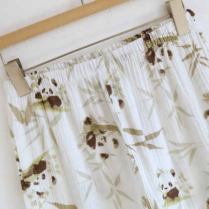 Panda Print Round Neck Pyjama Set