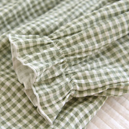 Sage Green Chequered Pyjamas Set