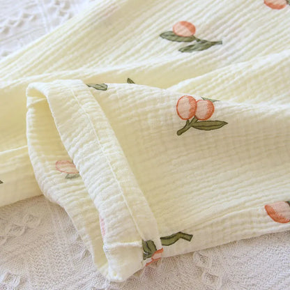 Rose Fruity Print Three-Piece Pyjama Set