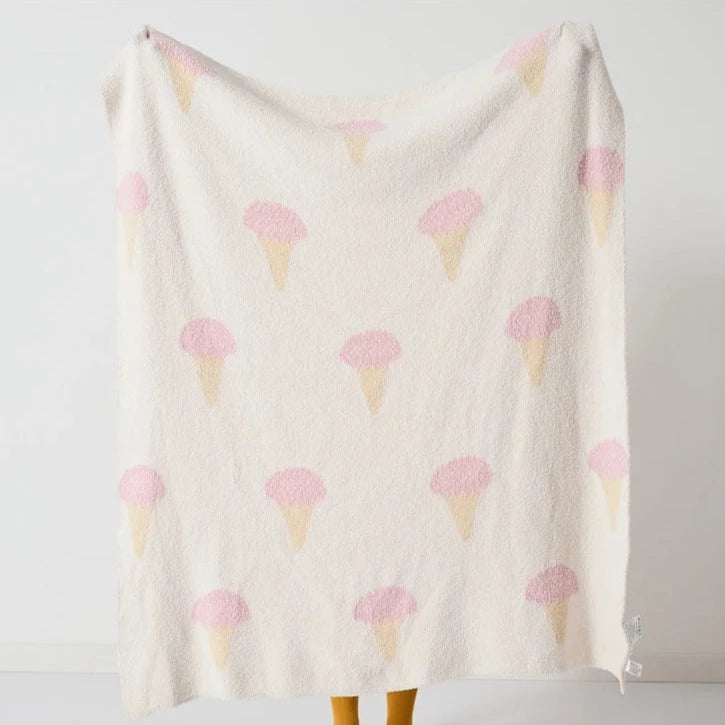 Pastel Soft Ice Cream Lightweight Throw Blanket