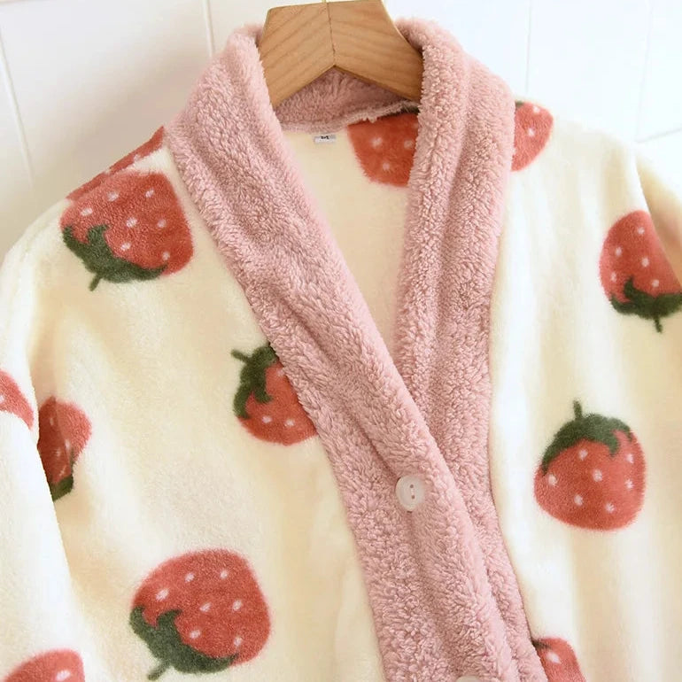 Strawberry Milkshake Winter Pyjamas Set