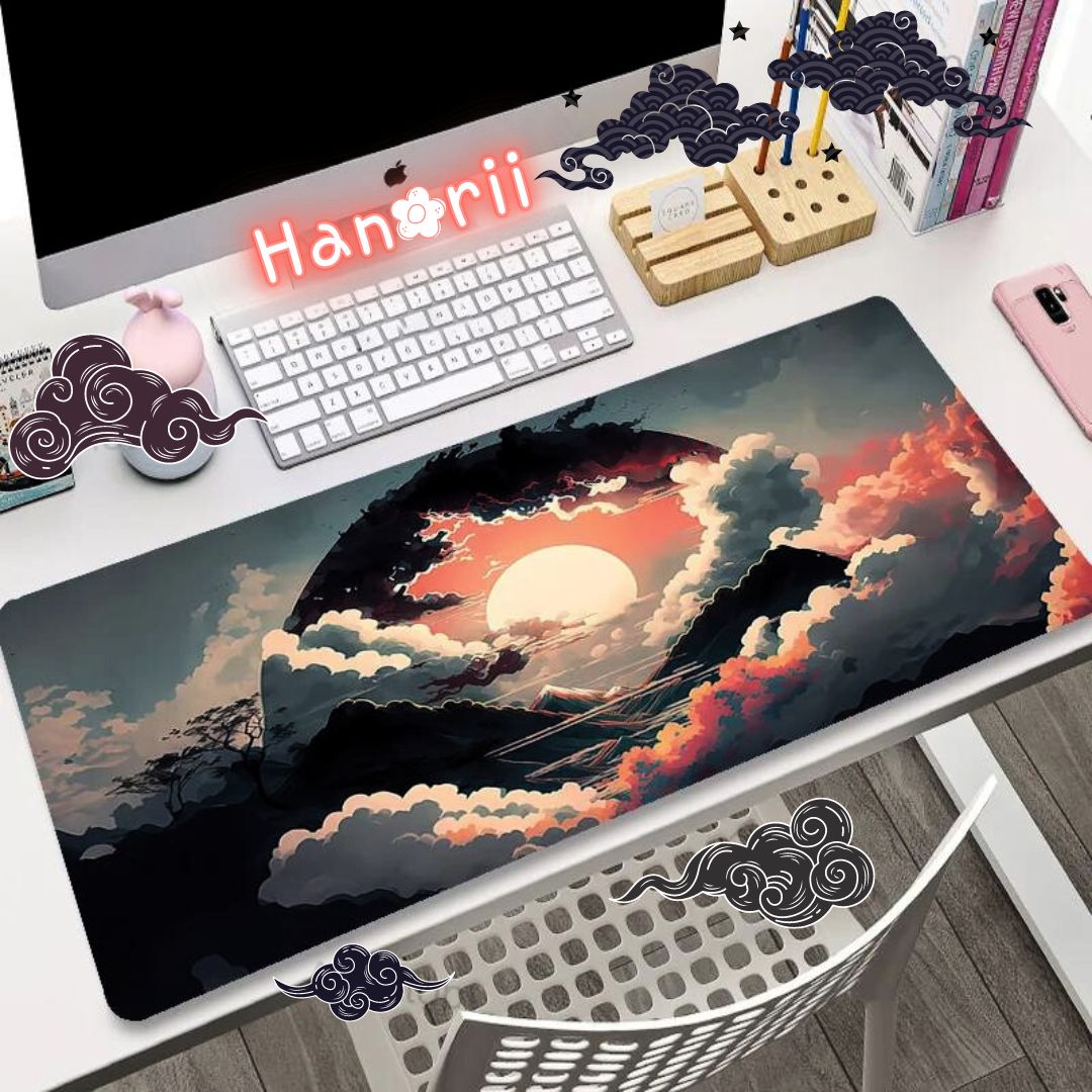 The Mourning Moon Night Anime Deskmat Kawaii Gaming Large Mousepad Computer Keyboard Laptop Anime Play Desk Pad