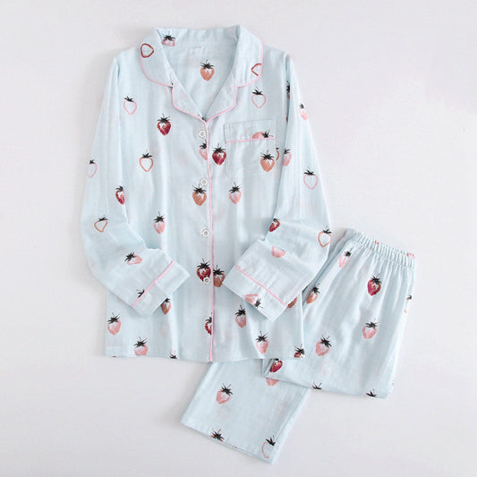 Strawberry Print Two-Piece Pyjama Set