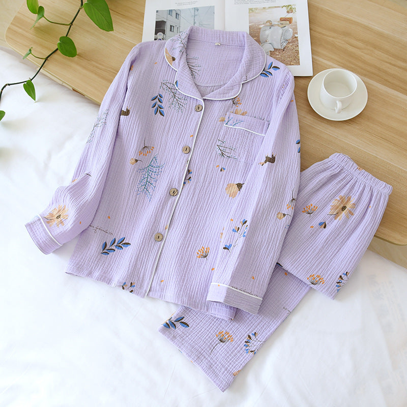 Purple Wildflowers Print Pyjama Set