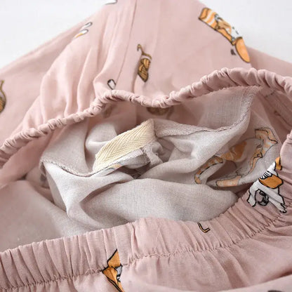 Cartoon Cat Kimono Style Pyjamas