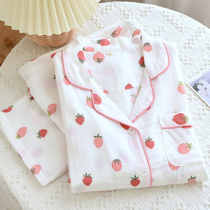 Strawberry Print Womens Pyjama Set