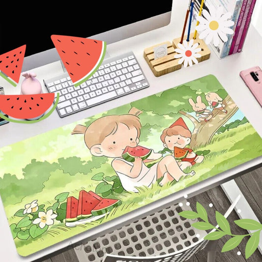 Watermelon Summer Deskmat Gaming Mousepad Kawaii Anime Drawing Cartoon Keyboard Desk Mats Larger XXL Computer Pad