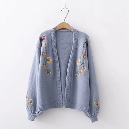 Cottage Floral Embroidered Cardigan