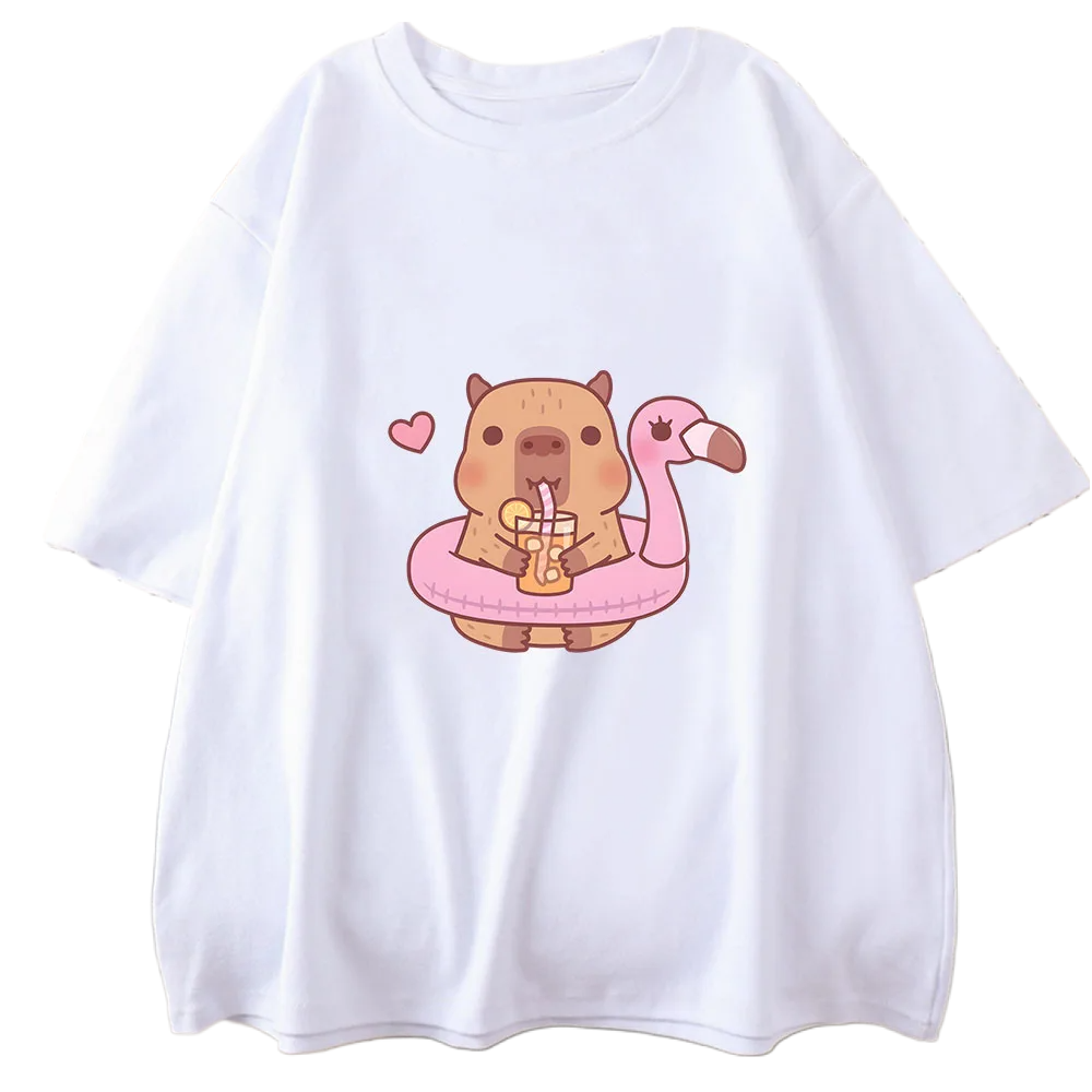 Kawaii Capybara Recreation Print T-Shirt