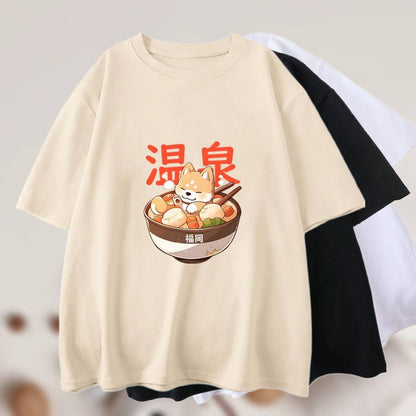 Kawaii Shiba Inu Dog Ramen Onsen T-Shirt