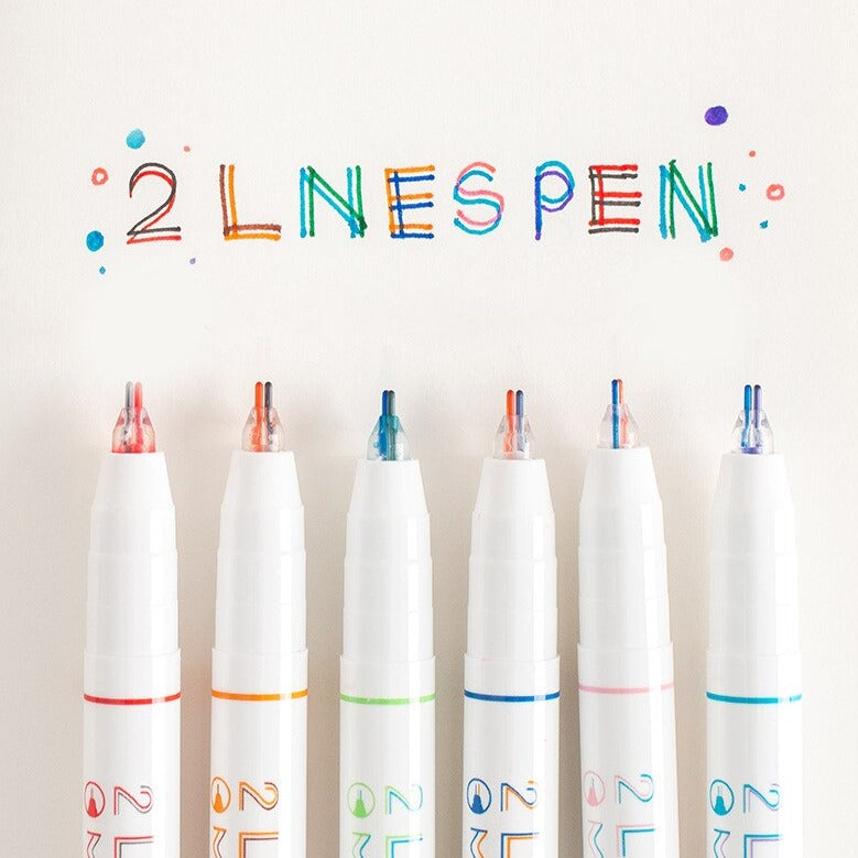 Rainbow 2-Liner Marker Pens (set of 6)