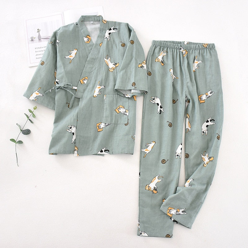 Cute Cat Print Kawaii Sweatpants Women Men Loose Multi Pocket Fashion  Autumn Jogger Trousers Casual Streetwear